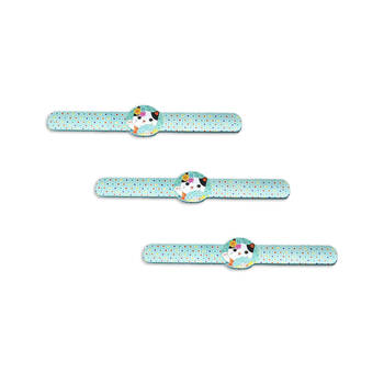 3PK Djeco Kids Hearts, Cats & Rabbits Snap Jewellery Bracelets 5y+ Assorted