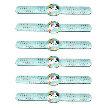 6PK Djeco Kids Hearts, Cats & Rabbits Snap Jewellery Bracelets 5y+ Assorted