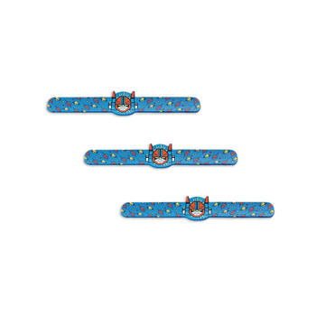 3PK Djeco Kids Robots, Dinosaurs & Tiger Snap Jewellery Bracelets 5y+ Assorted