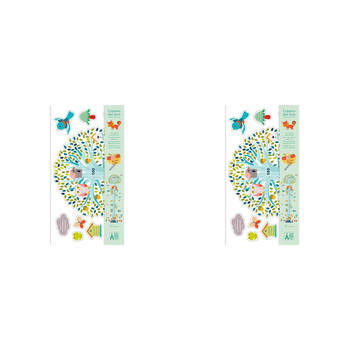 2PK Djeco Friends Of The Woods Plastic Height Chart 62cm Wall Hanging 0m+