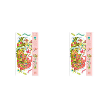 2PK Djeco Girl In The Garden Plastic Height Chart 62.5cm Wall Hanging 0m+