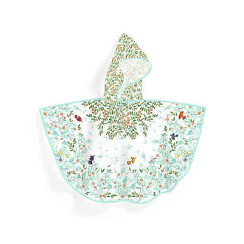 Djeco Medium Foliage Rain Coat Cape 90x46cm Kids Hoodie Poncho 5y+