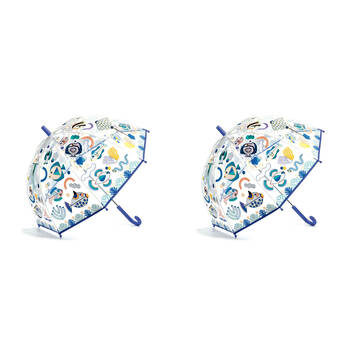 2PK Djeco Fish Themed Colour Change PVC Child Umbrella 67.5cm 3y+