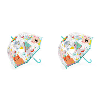 2PK Djeco Nature PVC Child Manual Dome Umbrella 70cm 3y+