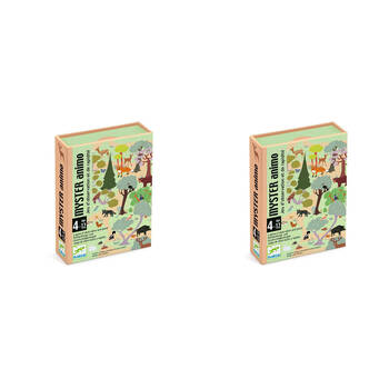 2PK Djeco Mystery Animal Observation & Speed Card Game Kids 4y+