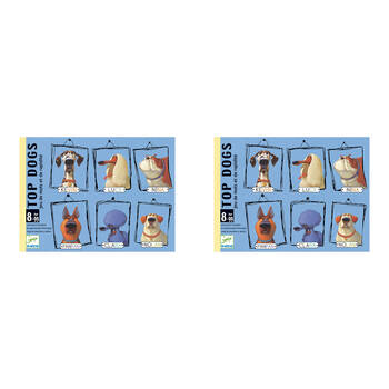 2PK Djeco Top Dogs Observation & Speed Card Game Kids 8y+
