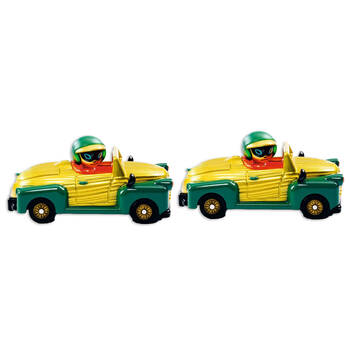 2PK Djeco Royal Scarab Crazy Motors Kids Miniature Toy Car 3y+/8x4x4cm Gold/Green