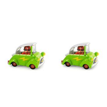 2PK Djeco Green Flash Crazy Motors 4x7cm Kids Play Toy 3y+