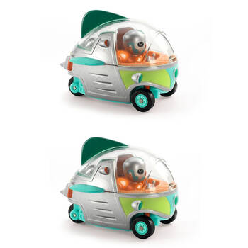 2PK Djeco Visitor X Crazy Motors w/ Figure Kids Vehicle Toy 3y+