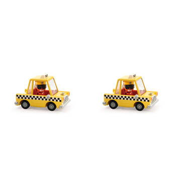 2PK Djeco Taxi Joe Crazy Motors 4x7cm Kids Play Toy 3y+