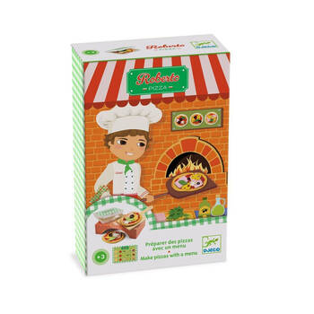 Djeco Kids Pretend Play Roberto Pizza Set Toy w/ Bases/Delivery Boxes/Menu 3y+