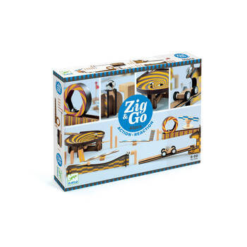 45pc Djeco Zig & Go w/ Wooden Domino Kids 33x25cm Play Toy Set 8y+