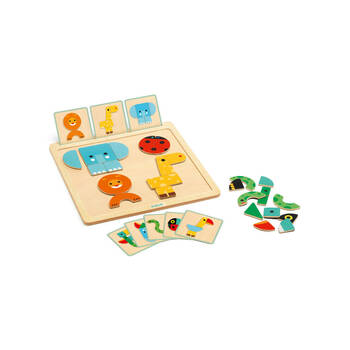 Djeco Geo Basic Wooden Board Kids 31.5cm Educational Game Toy 2y+