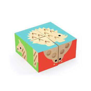 Djeco TouchBasic Wooden Cubes Kids 9cm Educational Game 2y+