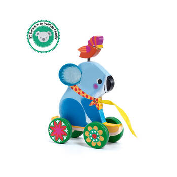 Djeco Wooden Otto Koala Pull Along 24cm Toy Kids/Children 18m+