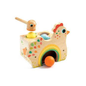 Djeco Wooden Tapatou Chicken 23cm Kids/Children Play Toy 18m+