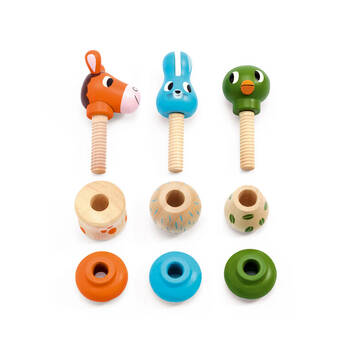 Djeco Rondanimo Wooden Screws Kids Educational Toy 18m+