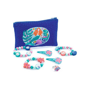 Djeco Lilarose's Jewellery Set Bracelet/Ring/Hair Clip w/Pouch Kids Toy 3y+