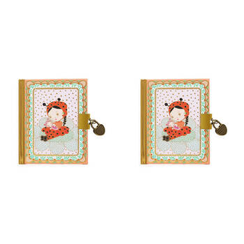2PK Djeco Tinyly Minico Secret Notebook Kids Writing Stationery 4y+
