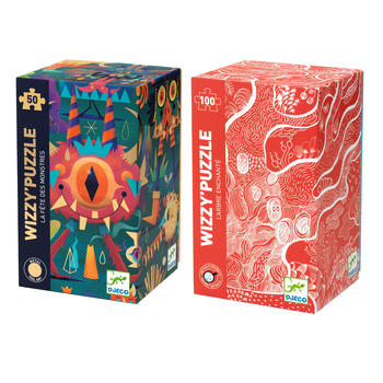 50pc Djeco Monster Party & 100pc Enchanted Tree Jigsaw Puzzle Set