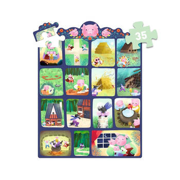 35pc Djeco The Three Little Pigs Story Puzzle Kids Game 33x45cm 3y+
