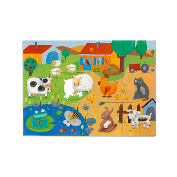 20pc Djeco Tactile Farm Giant Puzzle Kids Game 25x33cm 3y+