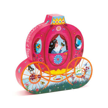 54pc Djeco Elise's Carriage Silhouette Puzzle Game 26x25cm 5y+