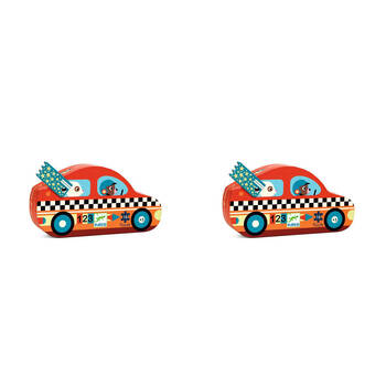 32pc Djeco The Racing Car Silhouette Puzzle Game 25x25cm 3y+