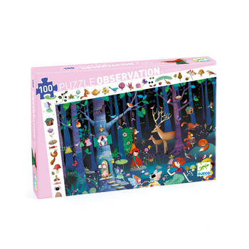 100pc Djeco Enchanted Forest Observation Puzzle Game 34x23cm 5y+