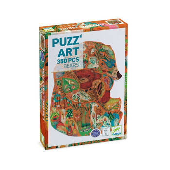 350pc Djeco Silhouette Bear Shaped Kids Activity Educational Art Puzzle 7y+