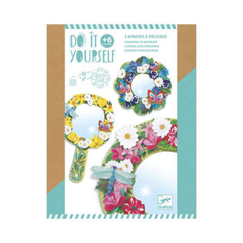 Djeco Do It Yourself Pretty Flowers Mirrors Collage Kids DIY Kit 6y+