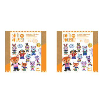 2PK Djeco Do It Yourself Funky Family Magnets Kids DIY Kit 4y+