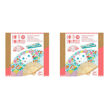 2PK Djeco Do It Yourself Koneko Fan Colour Kids DIY Kit 6y+