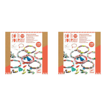 2PK Djeco Do It Yourself Pop & Colourful Bracelets Kids DIY Creative Kit 7y+