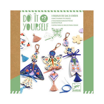 Djeco Do It Yourself Butterflies Bag Charms Kids DIY Creative Kit 7y+
