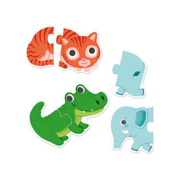 20pc Djeco Duo Animals Jigsaw Puzzle Kids Game 2y+