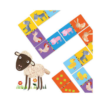 30pc Djeco Farm Domino Kids Educational Fun Play Game 3y+