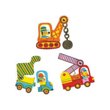 12pc Djeco Duo Vehicles Jigsaw Puzzle Kids Game 2y+