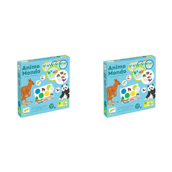 2PK Djeco Animo Mondo-World Animal Tracking Kids Educational Game 5y+