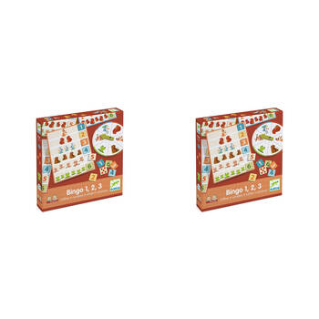 2PK Djeco Bingo 123 Learning Numbers Game Kids Educational Play 4y+