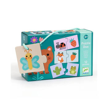 24pc Djeco Duo Matching Colours Kids Development Activity Puzzle 2y+