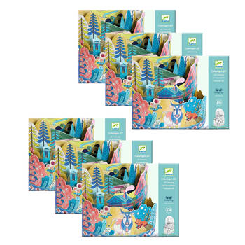 6PK Djeco On Top of the World Colouring Diorama Kids Activity Craft Kit 8y+/24x16cm