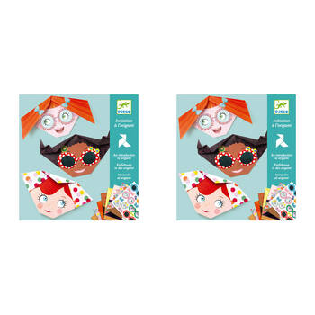 2PK Djeco Pretty Faces Origami Kids Art/Craft Activity Kit 4y+