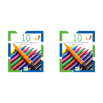 20pc Djeco Classic Felt Brushes Colouring Pens Kids/Children 6y+
