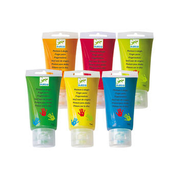 6pc Djeco Finger Paint Tubes Kids DIY Craft Painting Kit 18m+