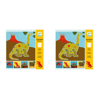 10pc Djeco Dinosaurs Stencil Sheets Kids Art Drawing Activity 4y+