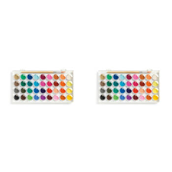 2PK Djeco 36-Gouache Colour Paint Palette w/ Brush Set Kids 6y+
