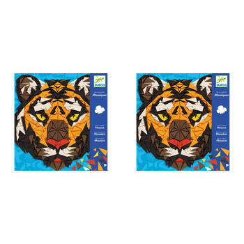 2PK Djeco Khan Mosaic Art/Craft Kids Activity Creative Kit 8y+