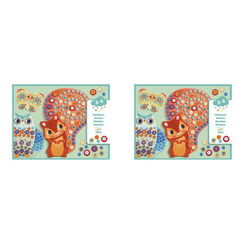 2PK Djeco Milfiori Mosaic Art/Craft Kids Activity Creative Kit 3y+