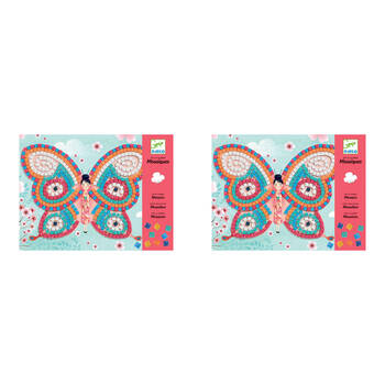2PK Djeco Butterflies Mosaic Art/Craft Kids Activity Creative Kit 4y+